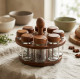 Rotating Glass Jar Set - 8 Pcs